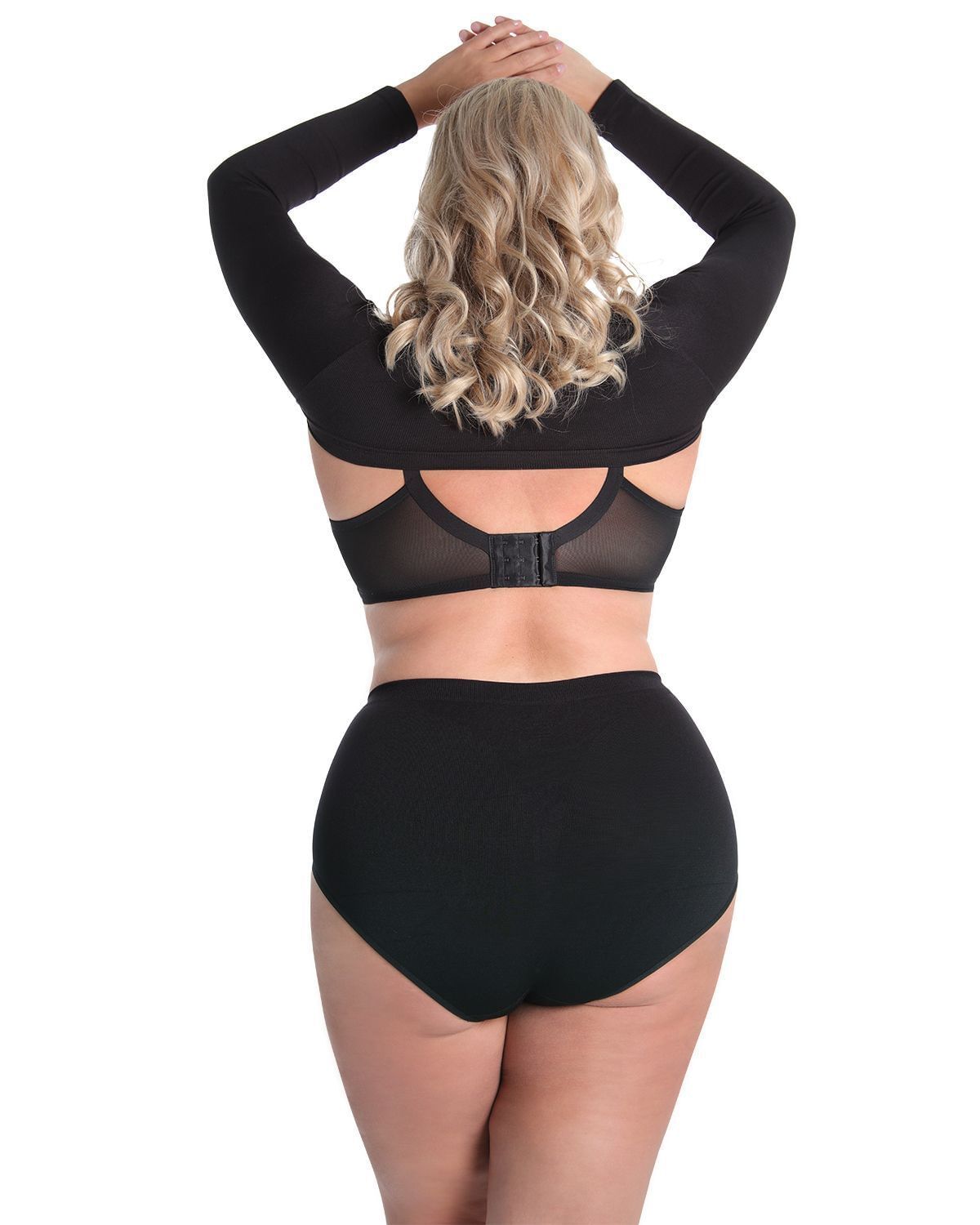 Women's Control Top Shaping Panty by SlimMe, Black / Black, alternate image number 1