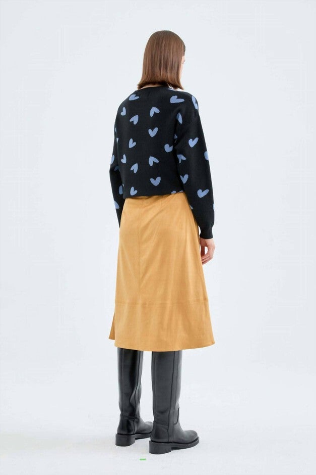 HIGH-WAISTED MIDI SKIRT IN YELLOW, Yellow / Yellow, alternate image number 1
