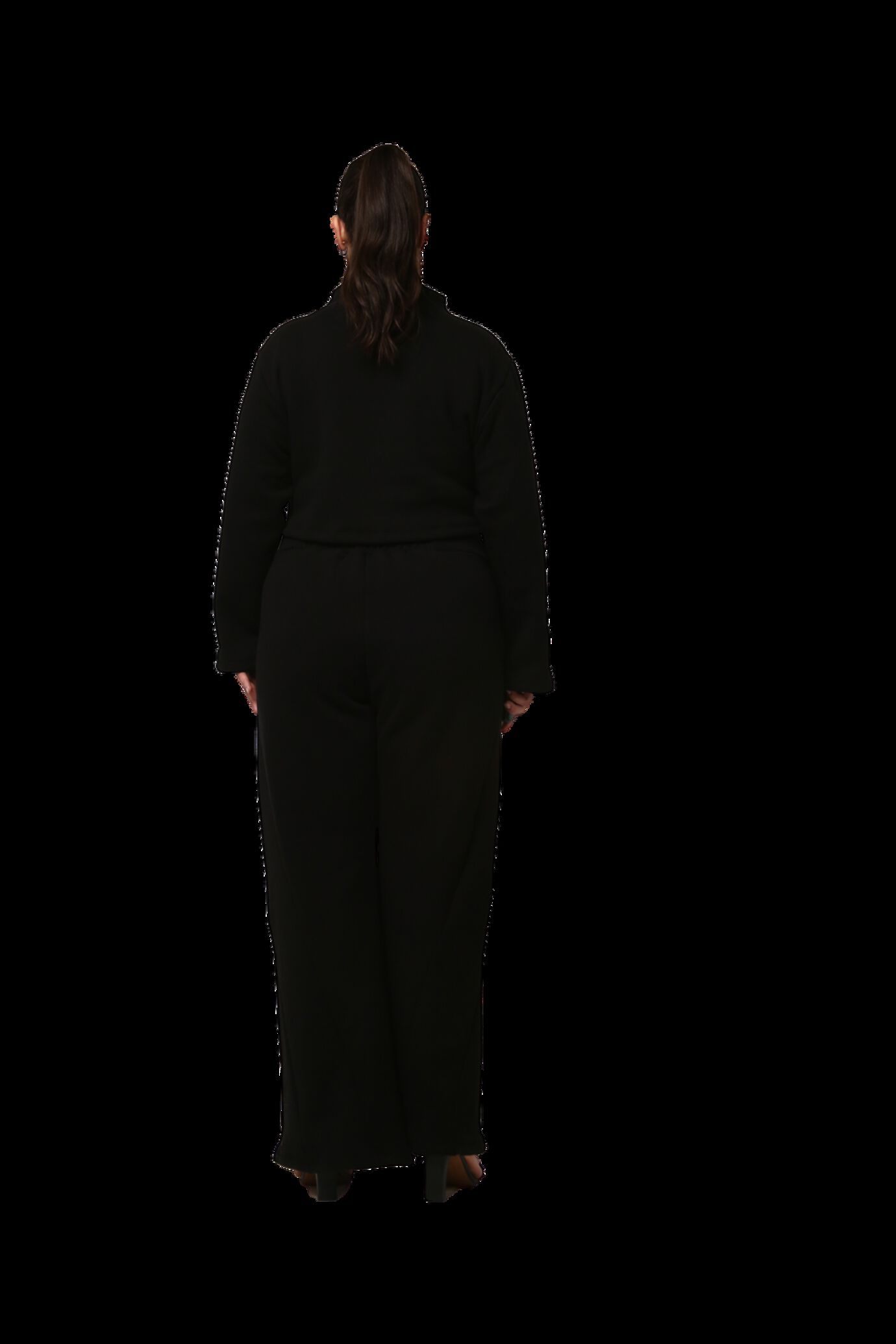 Crop Sweatshirt, BLACK / Black, alternate image number 2