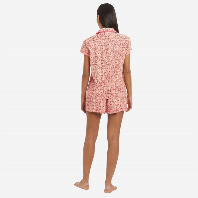 LIBERTY PRINT FLORAL COTTON CLASSIC SHORT PJ SET IN ANOKI ROSE, Anoki Rose / Pink, alternate image number null
