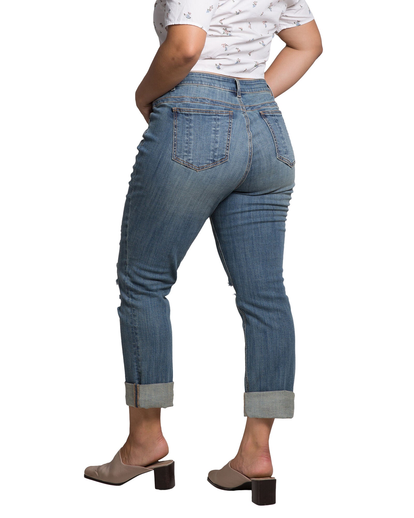 Standards & Practices Slightly Roll Up Boyfriend Jeans, 3220BADLOVE / Navy, alternate image number 4