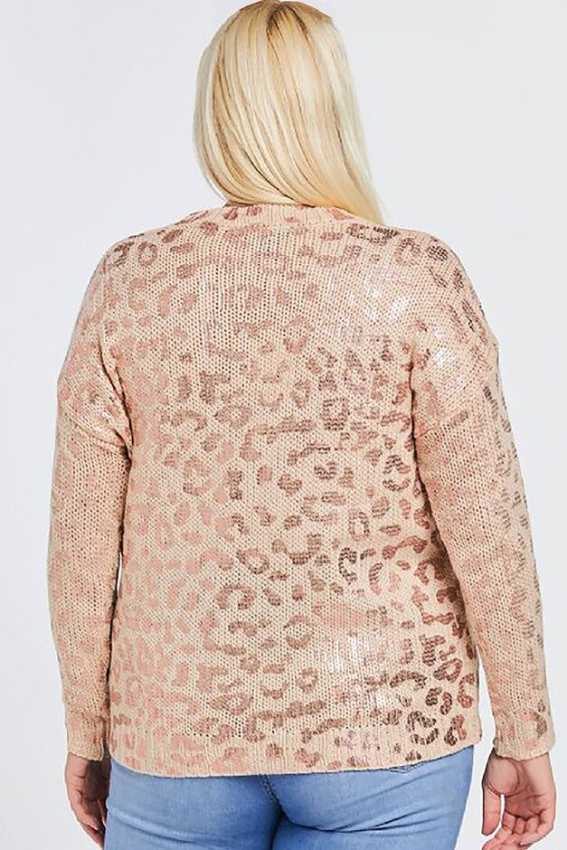 Chloe Leopard Foil Print Sweater, , alternate image number 5