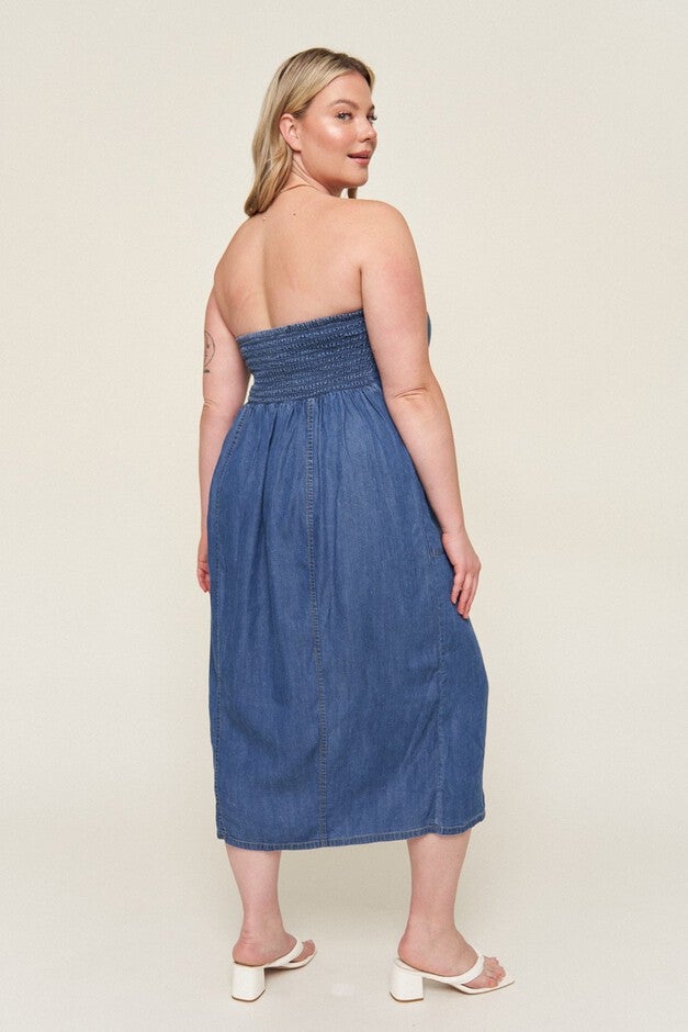 Tahoma Tencel Denim Dress, Denim / Medium Wash, alternate image number 2