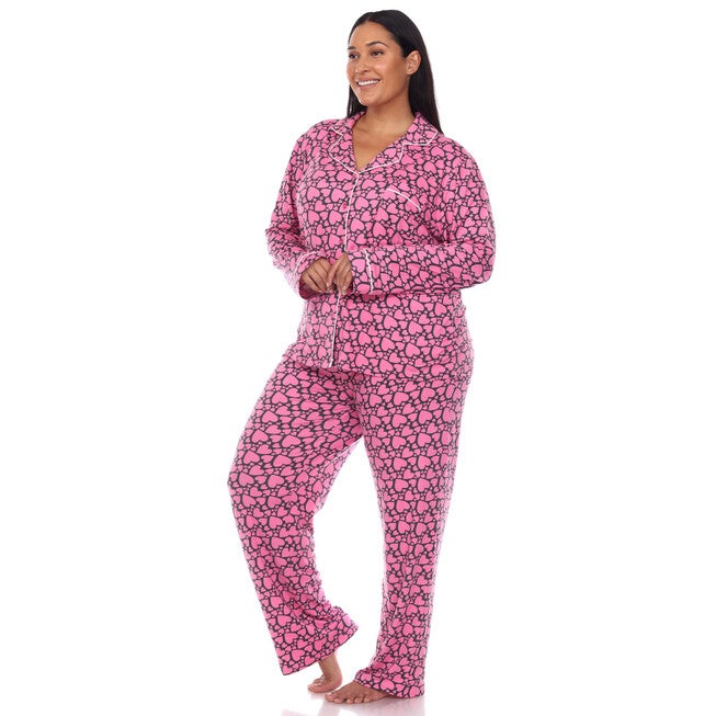 Long Sleeve Heart Print Pajama Set, , alternate image number 7