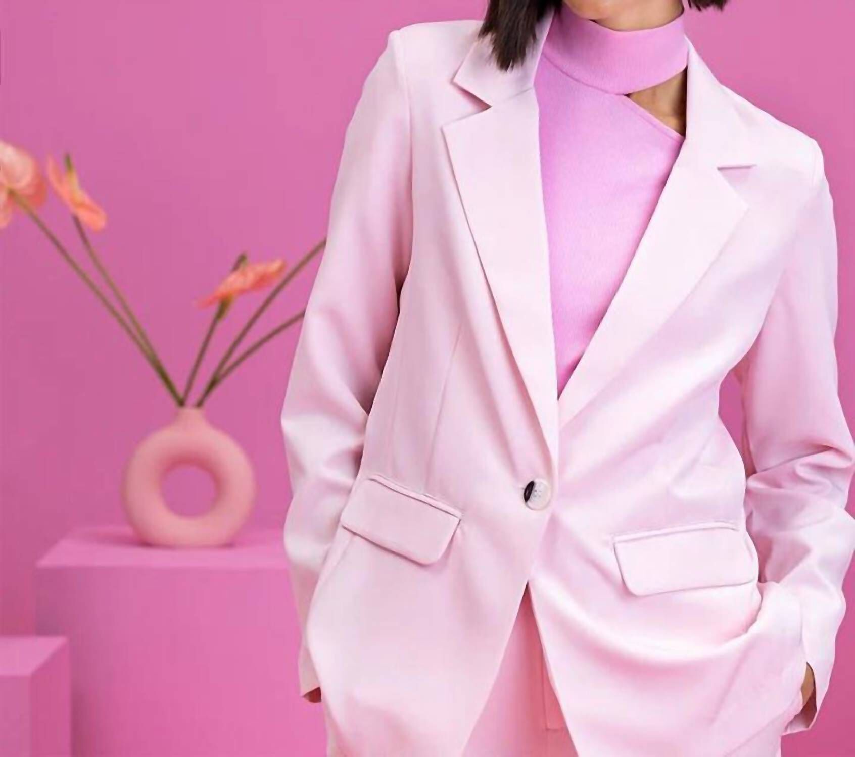 BRYCE WOVEN BLAZER IN PINK NO. 3, , alternate image number 3