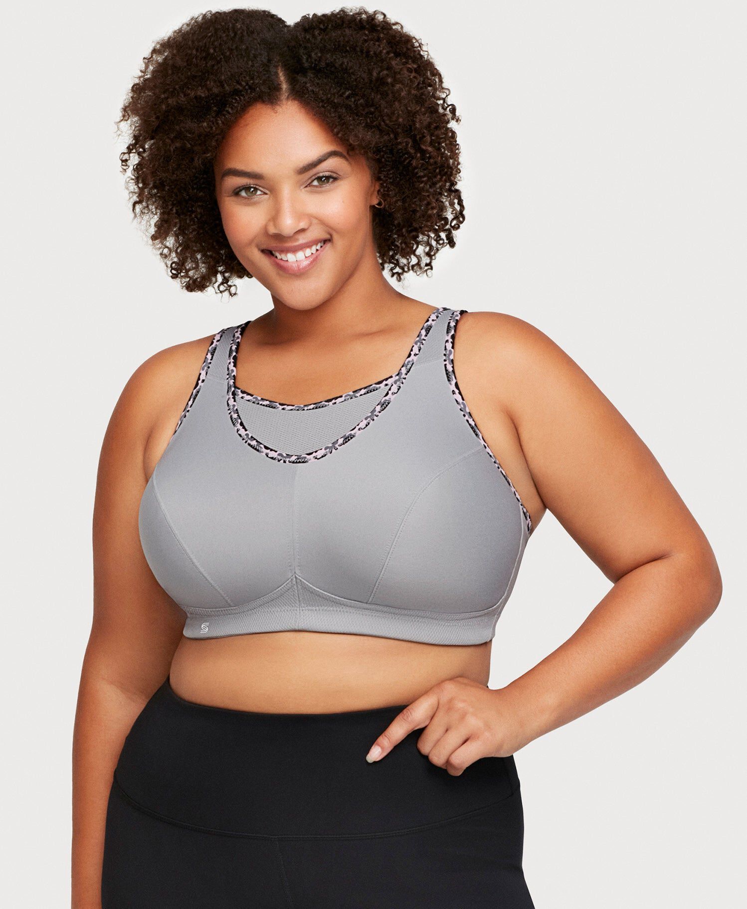 No-Bounce Camisole Sports Bra, Soft Gray / Cool Gray, hi-res image number 0