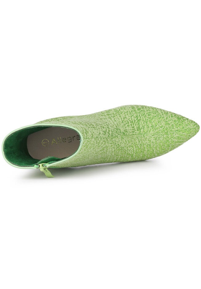 CLEAR BLOCK HEEL GLITTER PARTY BOOTS, Green / Sage Green, alternate image number 3
