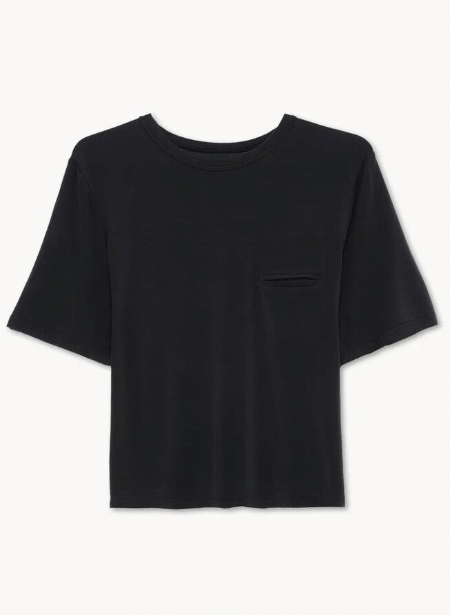 FINLEY PATCH POCKET TOP IN BLACK, Black / Black, alternate image number 2