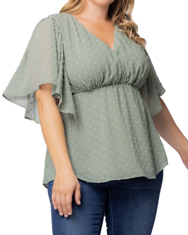 Seaside Serenade Top, SAGE DOT / Light Green, alternate image number null