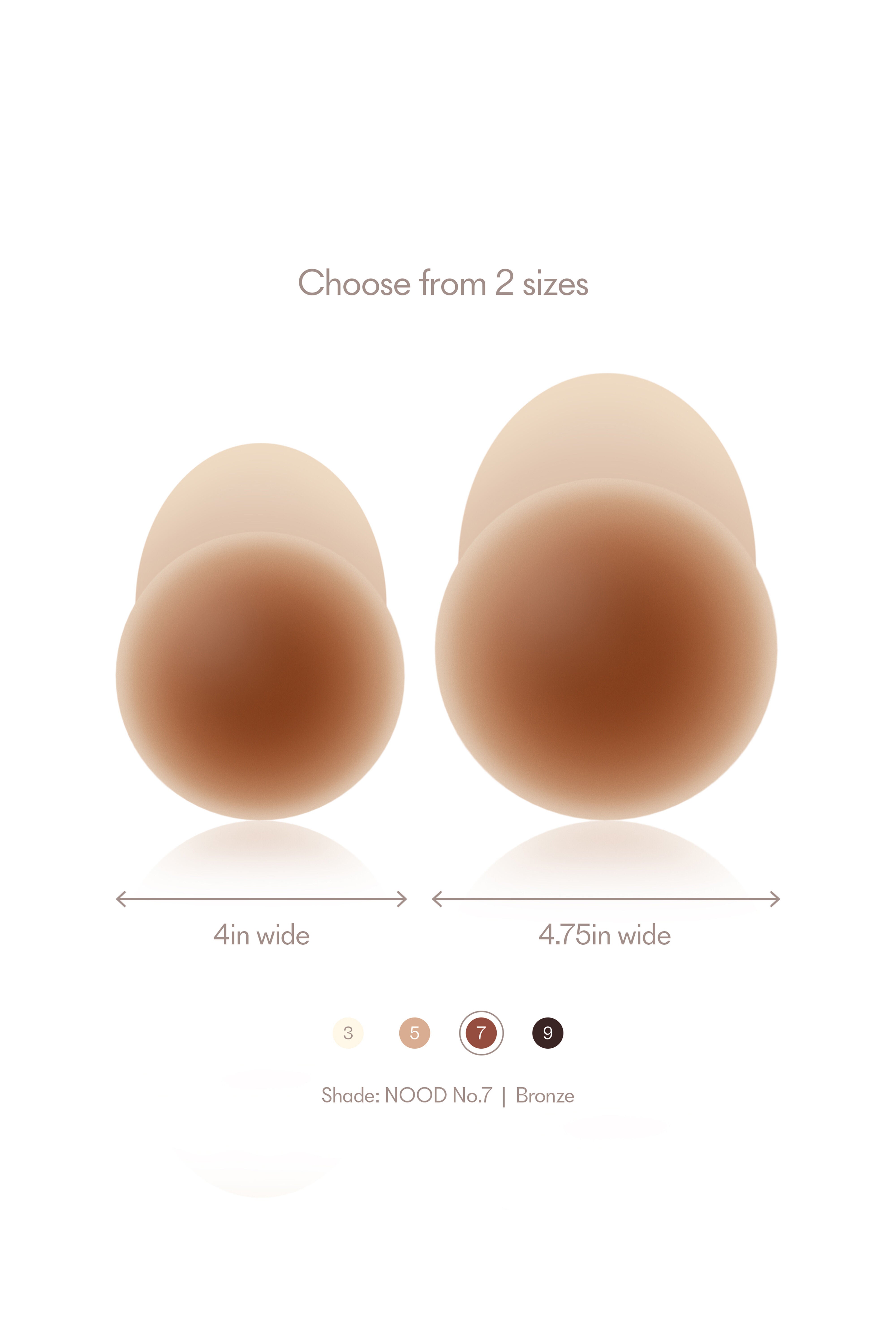 No-Show Extra Lift Adhesive & Reusable Nipple Covers, No 7 Bronze / Bronze, alternate image number 1