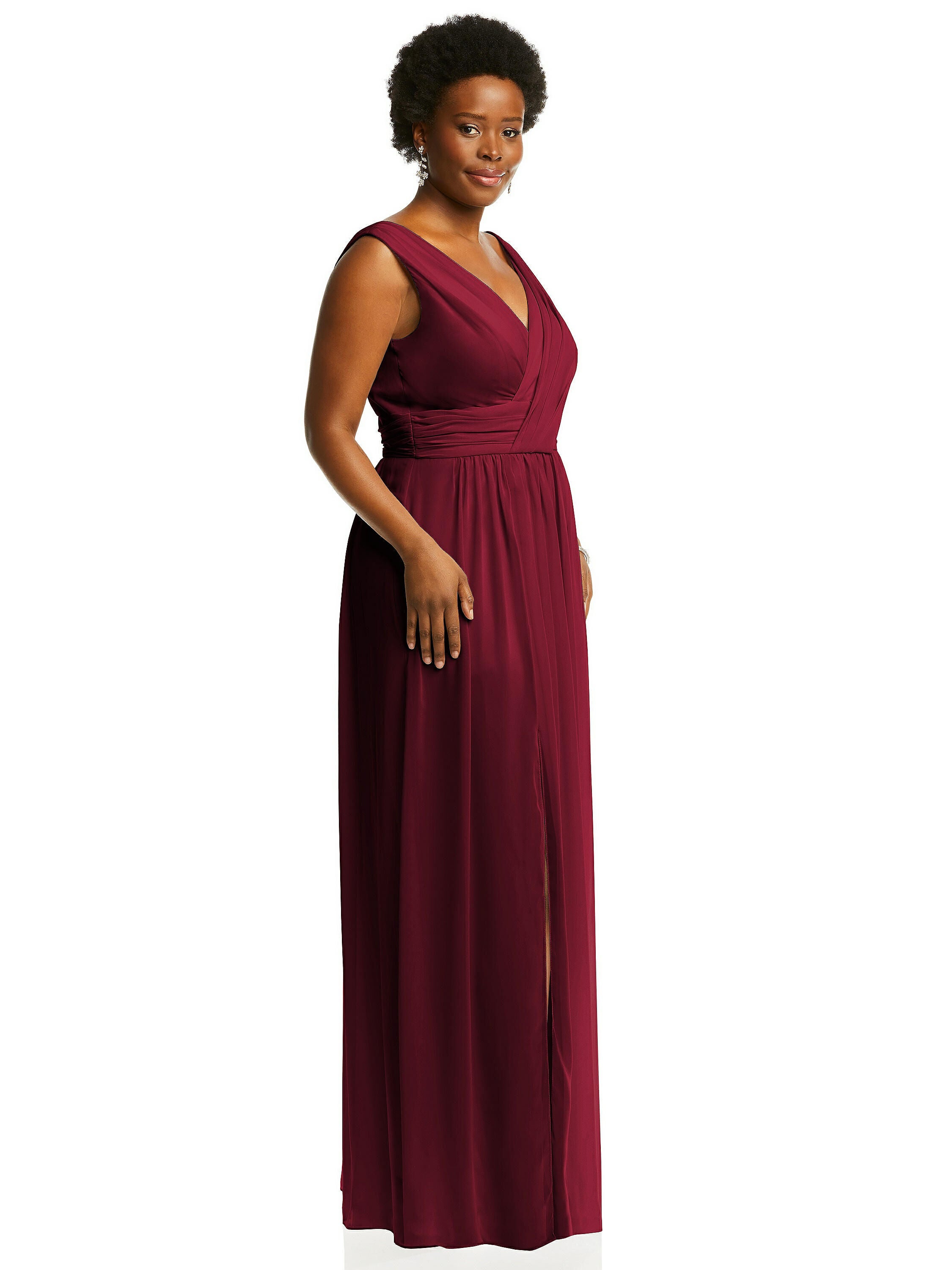 Draped chiffon maxi dress store