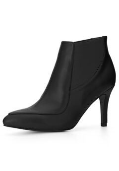 POINTED TOE STILETTO HIGH HEEL CHELSEA BOOTIES