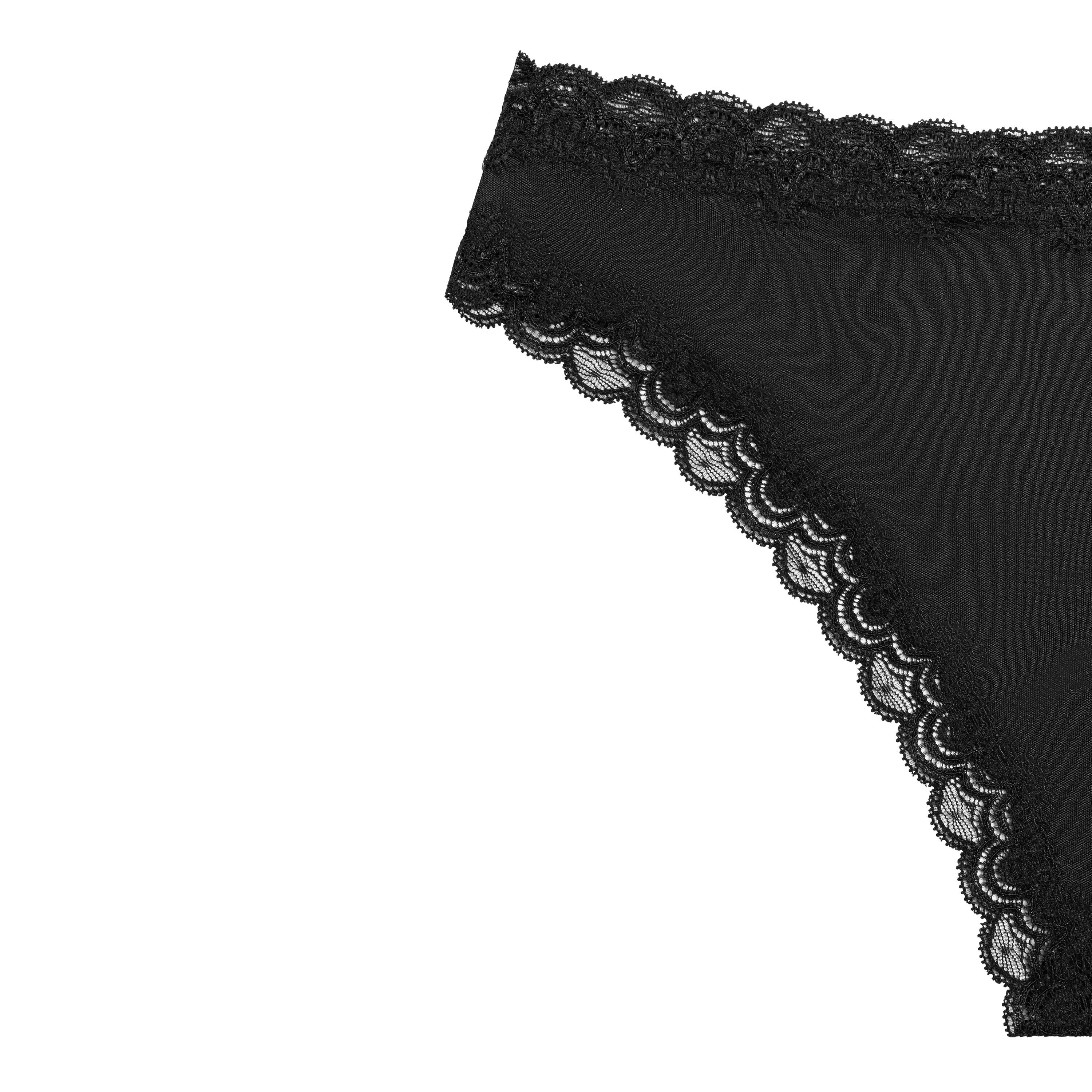 Soft Silk Lace Thong, Tap Shoe Black / Black, alternate image number 1