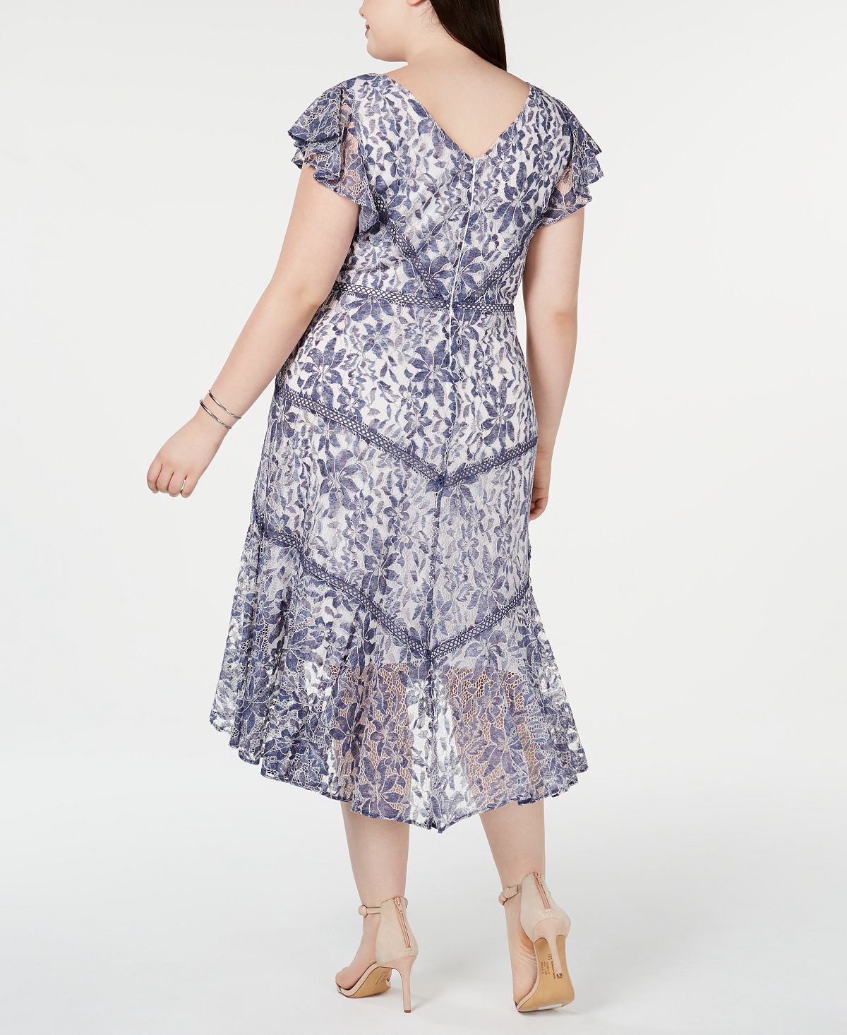 Taylor Women's Plus Lace Cocktail MIDI Dress Blue Size 20, , alternate image number 3