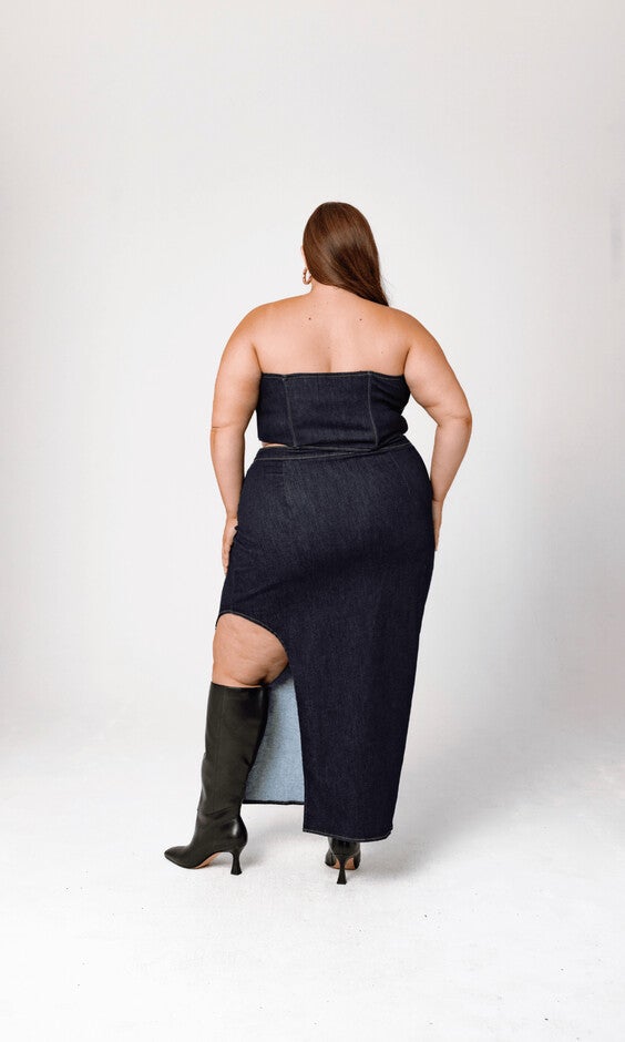 Isabella Dress Denim, Denim / Dark Wash, alternate image number 3