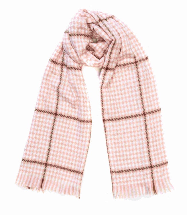Mixed Patten Soft Tweed Scarves Pink, PINK / Pink, hi-res image number null