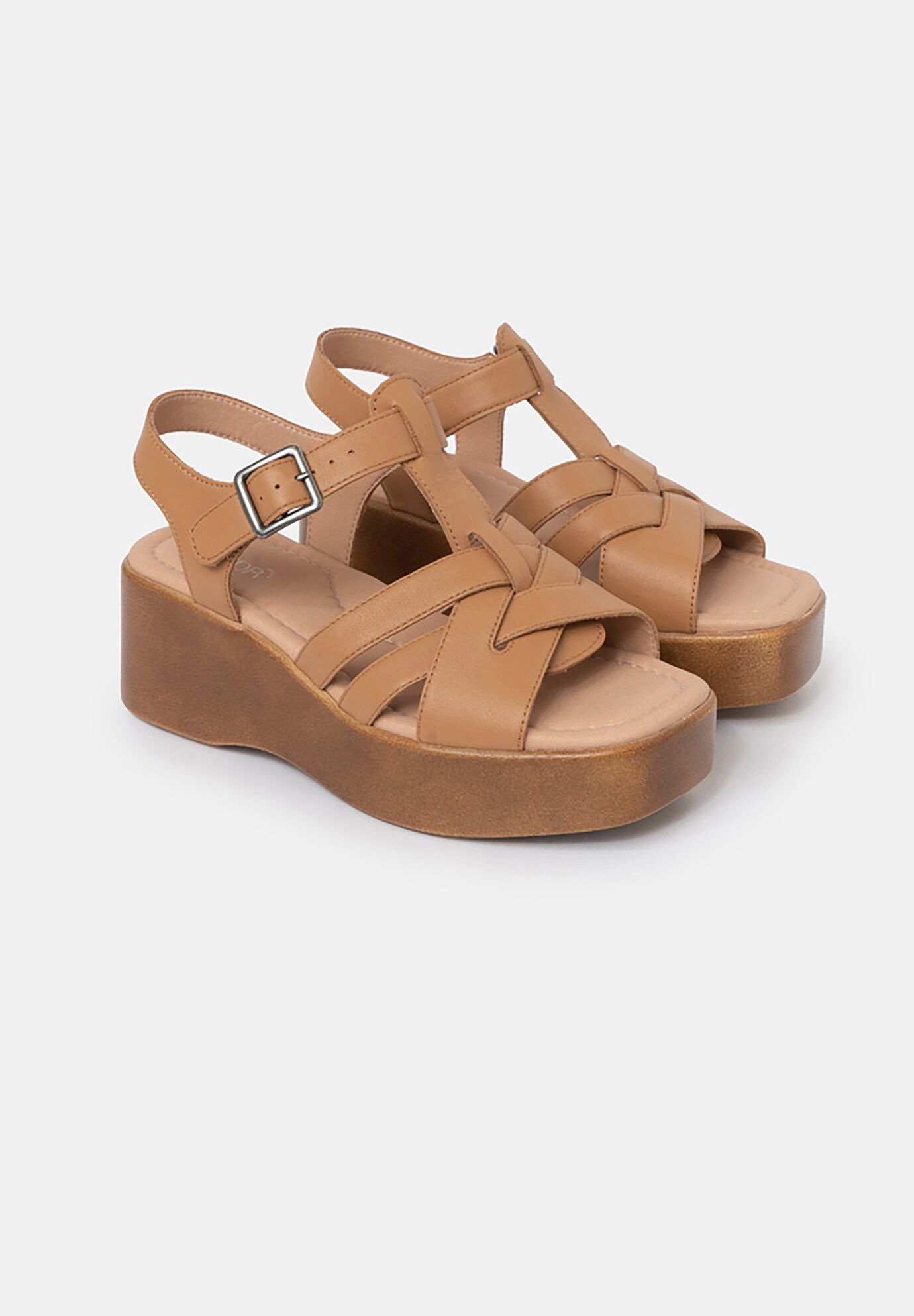Willow T-Strap Wedge Sandals, Toast / Mustard, alternate image number 3