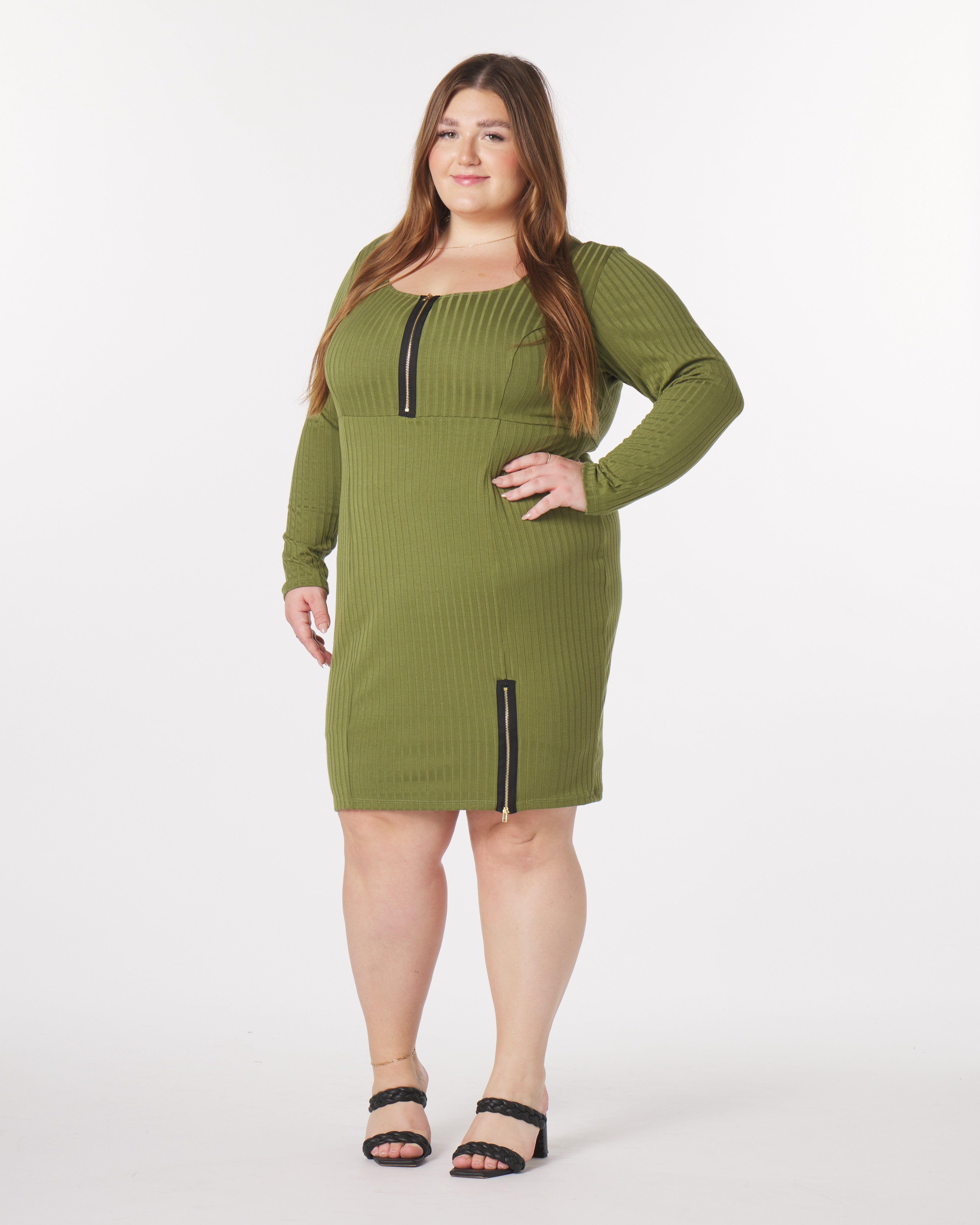 Liz Mini Dress, Olive / Olive Green, alternate image number 2