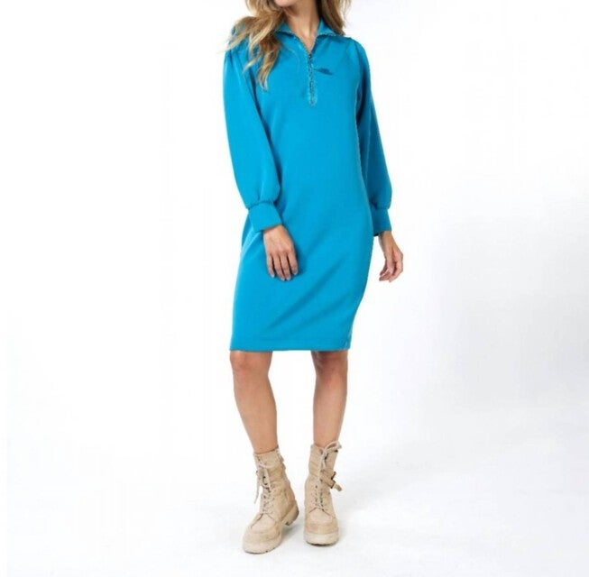 DRESS ZIPPER MODAL IN PETROL, Petrol / Light Blue, hi-res image number 0
