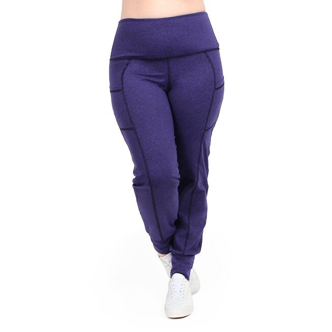 High Waist Yoga Pant Jogger 28 inches, Violet / Azure Blue, alternate image number null
