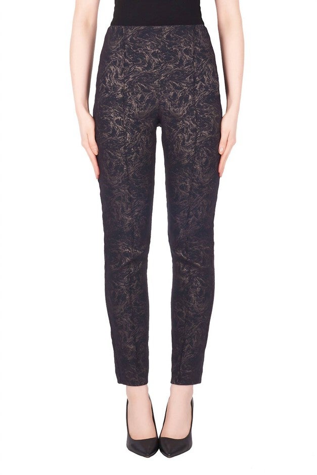 PULL ON METALLIC PANT IN BLACK, Black / Black, hi-res image number null