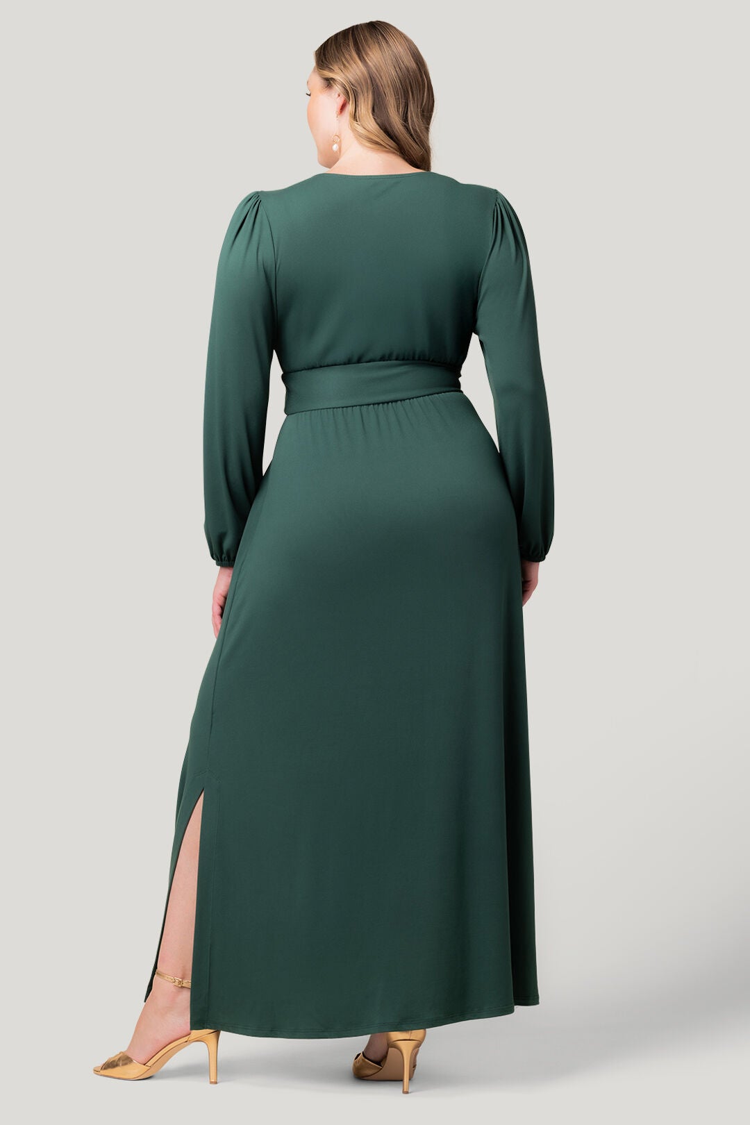 Kelsey Long Sleeve Maxi Dress, HUNTER GREEN / Hunter Green, alternate image number 4
