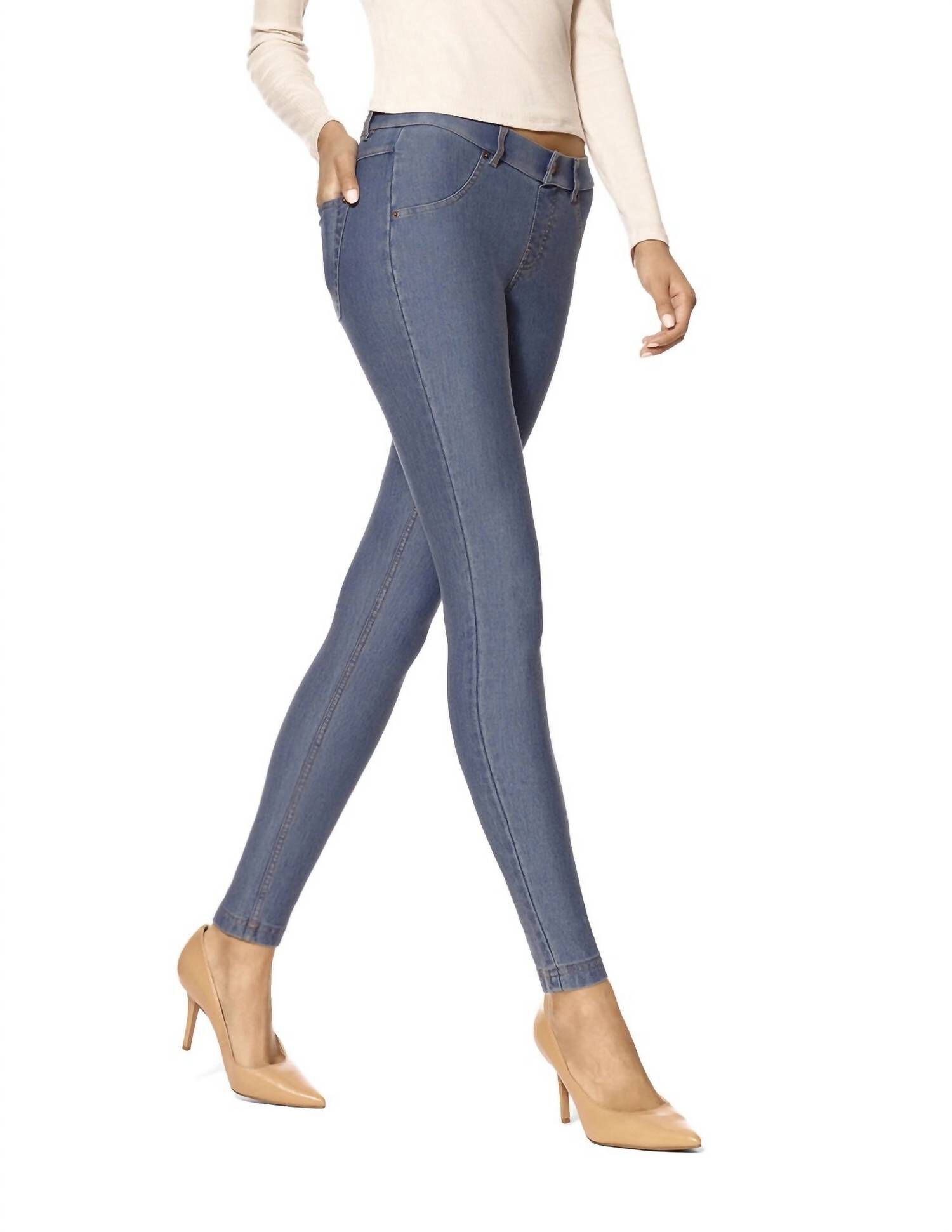 Essential Denim Leggings In Stone Acid Wash, , alternate image number 2