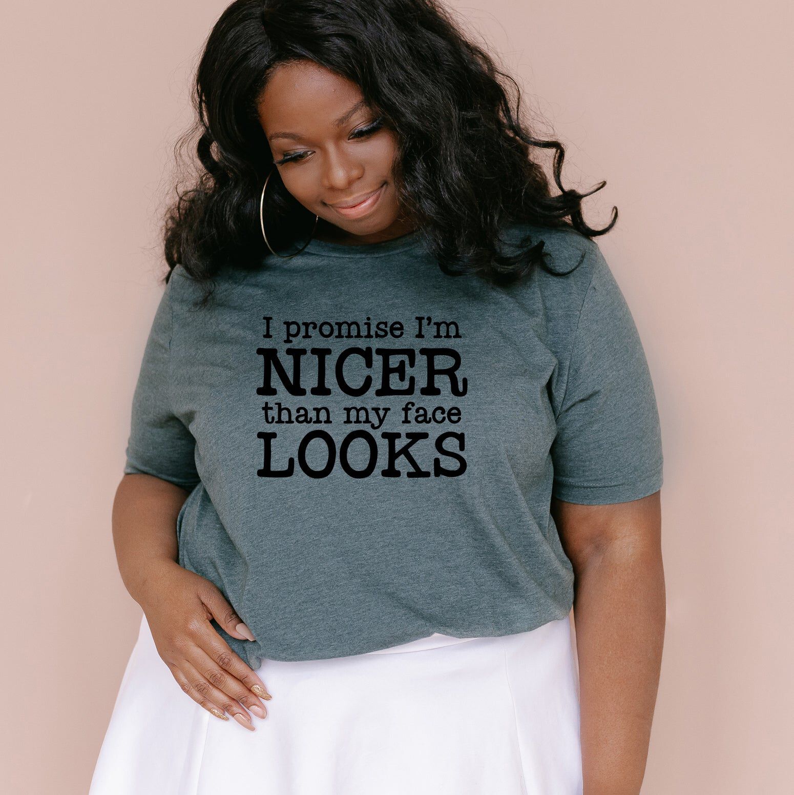 I'm Nicer Than My Face Looks, Forest / Forest Green, hi-res image number 0