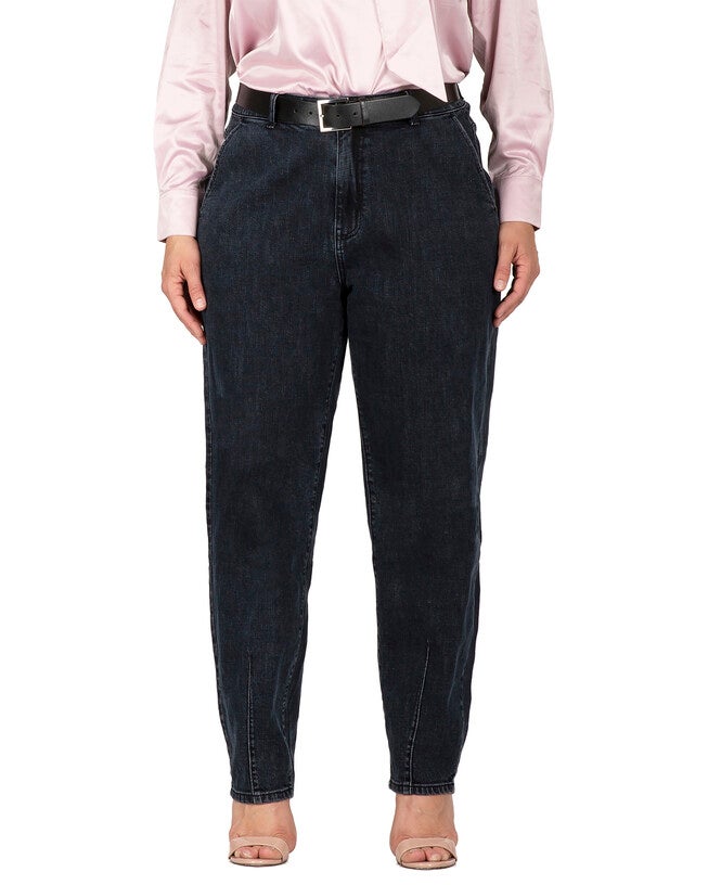 Zuma Women's Plus Size Tapered Trouser Pants, BLACKSTONE / Dark Wash, hi-res image number 0