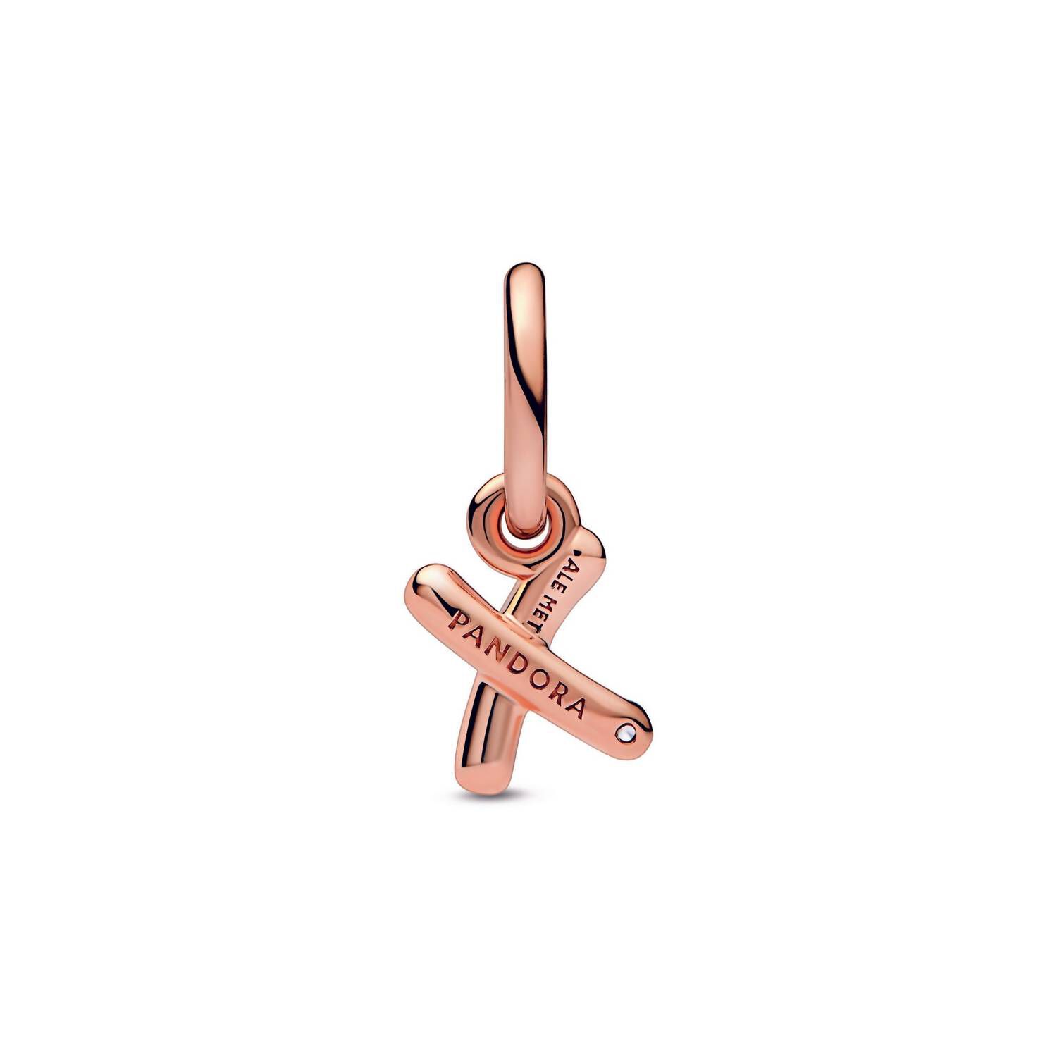 LETTER X SCRIPT ALPHABET DANGLE CHARM IN ROSE GOLD, , alternate image number 5