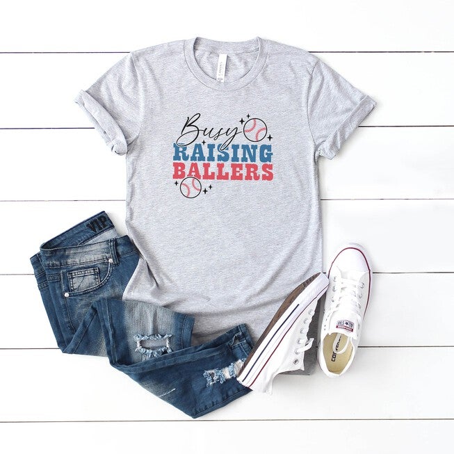 Busy Raising Ballers Colorful, Heather Grey / Light Grey, hi-res image number null