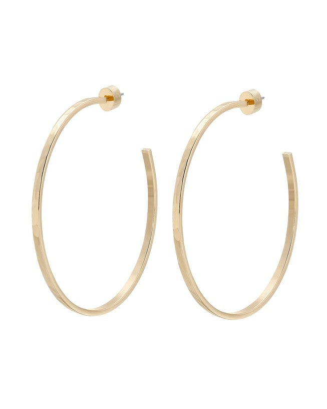 2 inches Hammered Hoops Gold, Gold / Gold, hi-res image number null