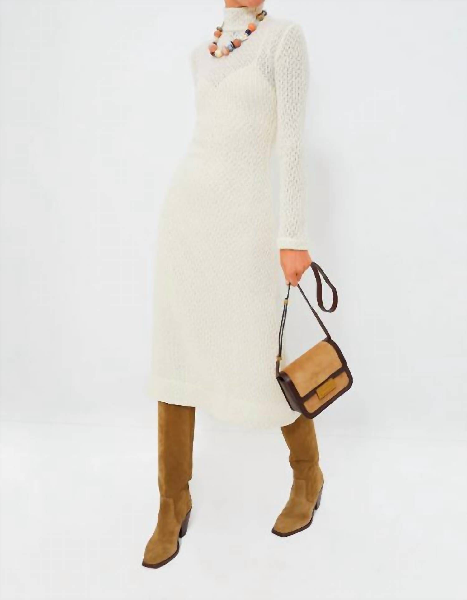 NONA KNIT DRESS IN IVORY MARBLE | Dia & Co NONA KNIT DRESS IN IVORY MARBLE | Dia & Co