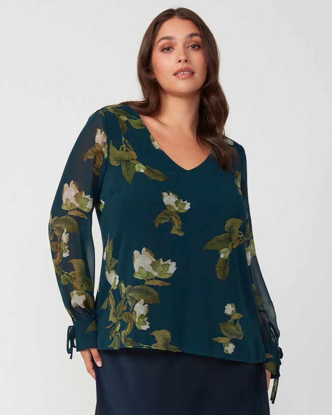 SUMMIT BLOOM TOP, Print / Navy, alternate image number 1