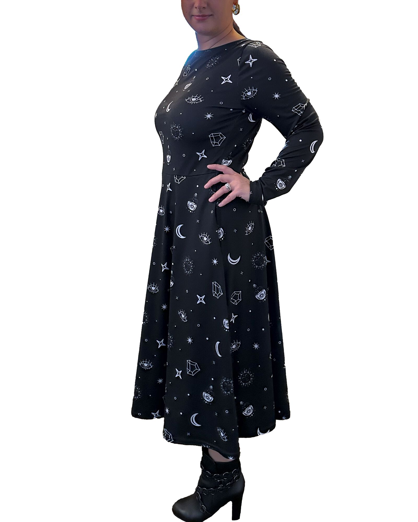 Cosmic Alchemy Long Sleeve Midi Dress, , alternate image number 6