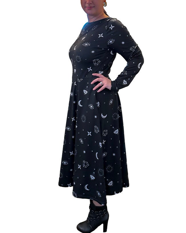 Cosmic Alchemy Long Sleeve Midi Dress, , alternate image number 6