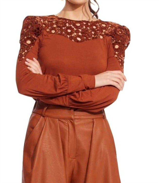 CUVEE BLOUSE IN SUMATRA LACE, Sumatra Lace / Orange, alternate image number null