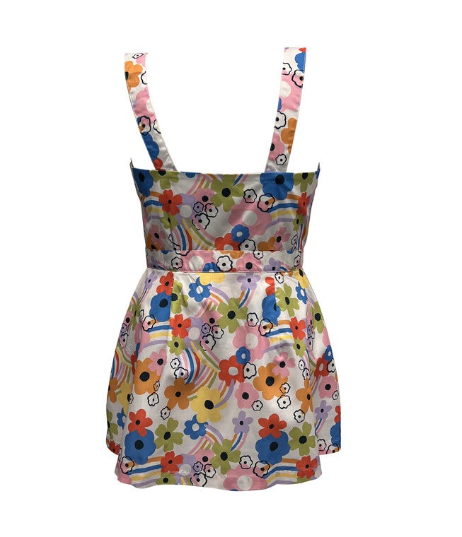 Smak Parlour Rainbow Floral Sweet & Sassy Skirted Romper, , alternate image number 8