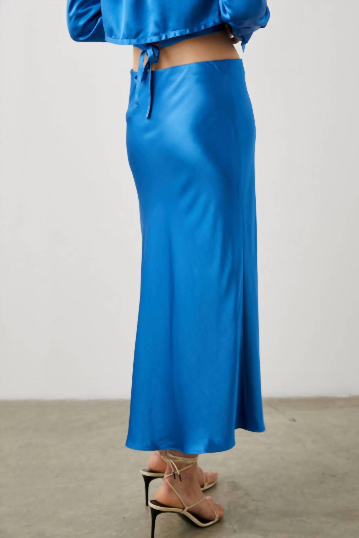 ANYA SKIRT IN COBALT, Cobalt / Light Blue, alternate image number 4