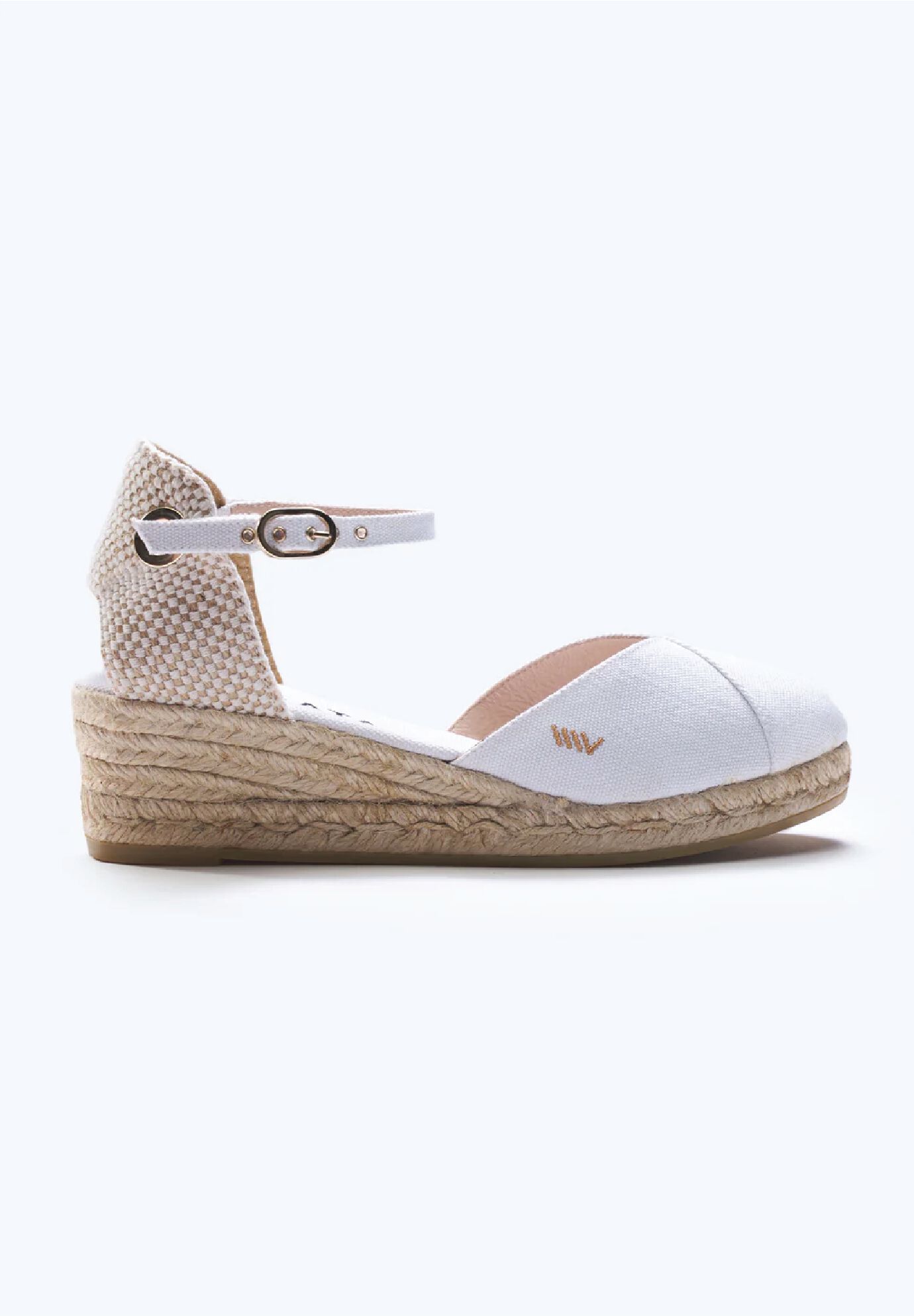 Pubol Canvas Espadrille Wedges, White / White, hi-res image number 0