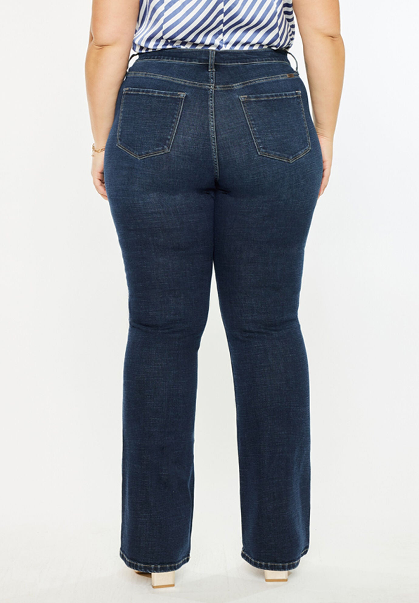 Avery Essentials High Rise Bootcut Jeans (Plus Size), Dark Wash / Dark Wash, alternate image number 6