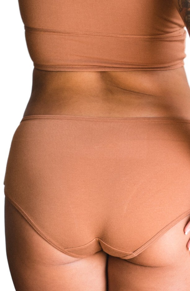 Mid-Rise Ultra Soft Sustainable Briefs, Medium Nude / Brown, alternate image number 1