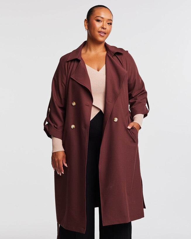 Noella Brown Trench Coat, , alternate image number null
