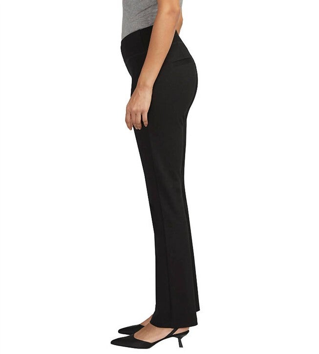 MID RISE PULL-ON BOOT CUT PANTS IN BLACK, , alternate image number null
