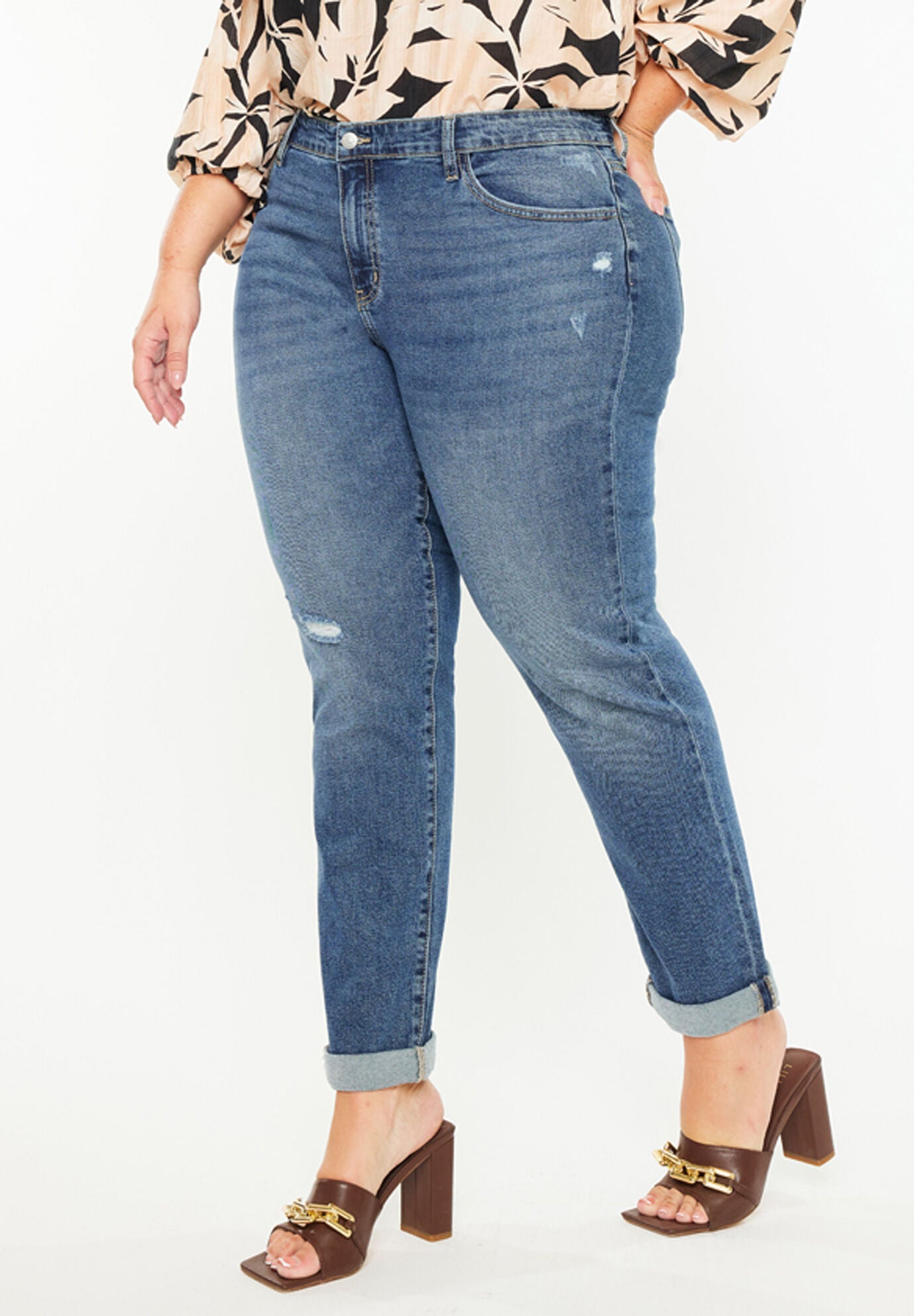 Harper Essentials Mid Rise Slim Straight Jean (Plus Size), Dark Wash / Dark Wash, alternate image number 2