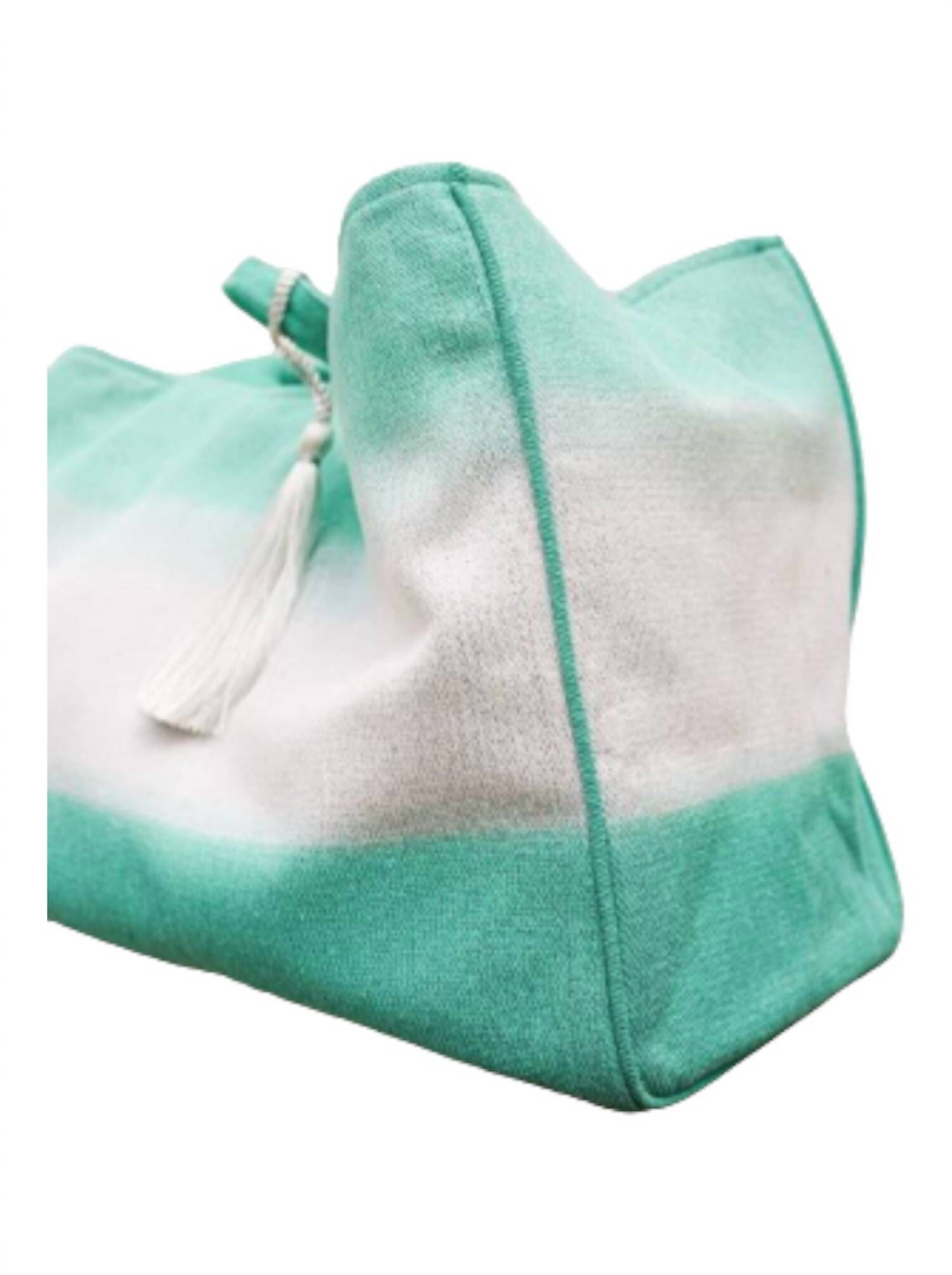 Canvas Dip Dye Beach Bag, Aqua / Aqua, alternate image number 1