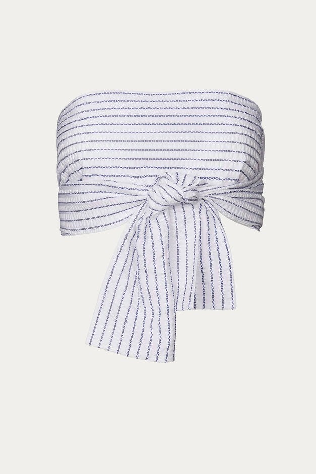 SENSE LONG SCARF IN WHITE STRIPE, White Stripe / White, hi-res image number null