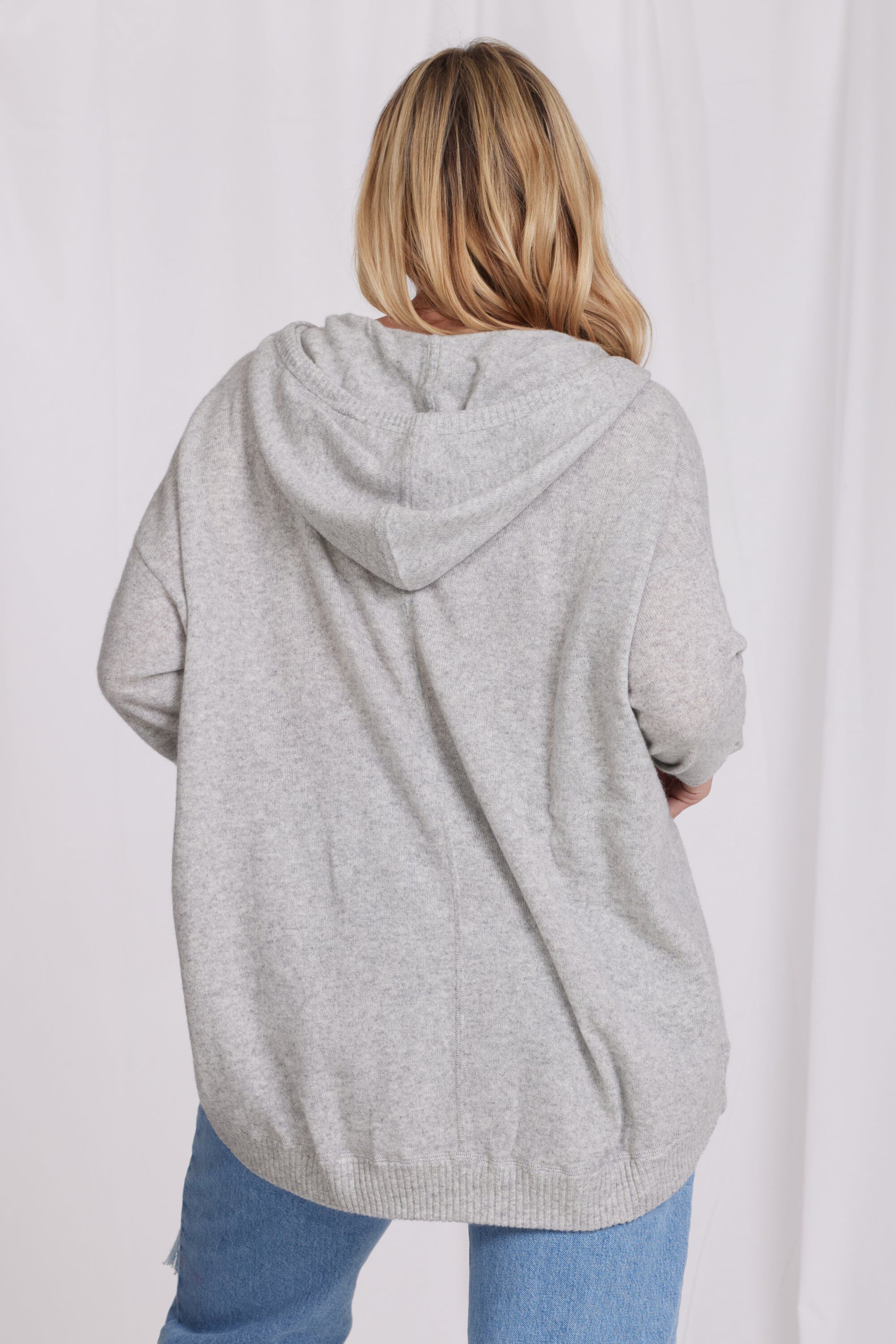 Cashmere Zip Hoodie, Light Heather Grey / Light Grey, alternate image number 1