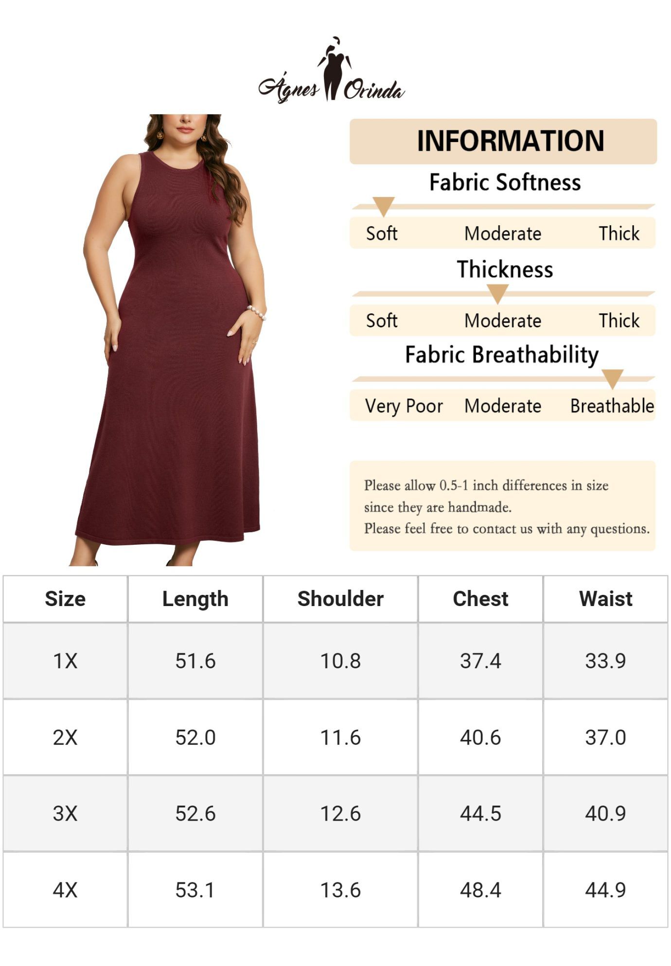 Crewneck Sleeveless Knit Casual Sweater Tank Dress, Burgundy / Burgundy, alternate image number 4