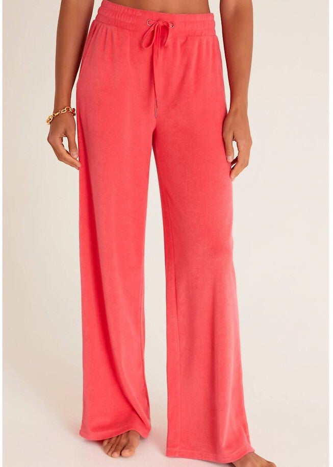 CALI LOOP TERRY PANT IN STRAWBERRY, Strawberry / Pink, hi-res image number 0